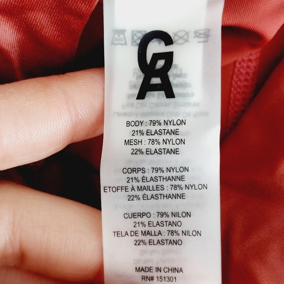 NEW Good American Cream Orange Rosy Rust Sheer Athleisure Yoga Leggings P6398 - Picture 7 of 8